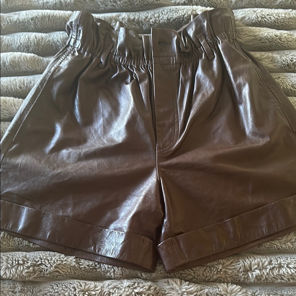 Ralph Lauren Brown leather shorts